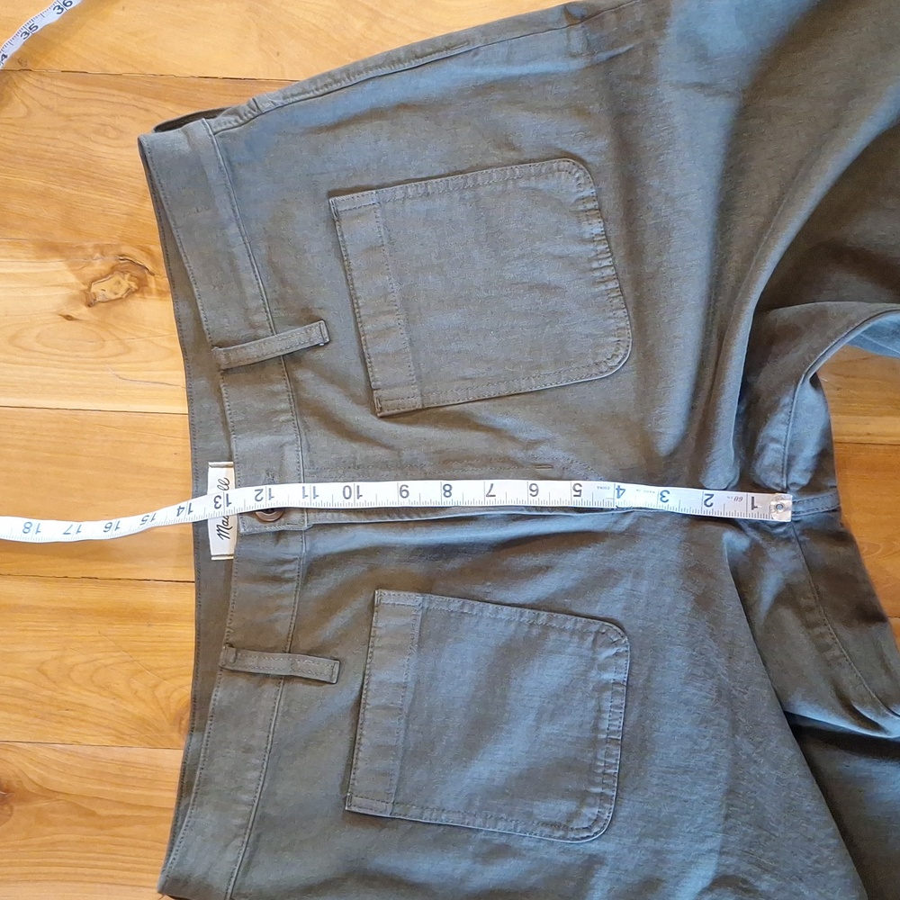 Madewell Emmett Wide Leg Olive Green Pants Size 33 - Picture 10 of 13